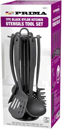 7PC Prima Black Nylon Kitchen Utensils Tool Set