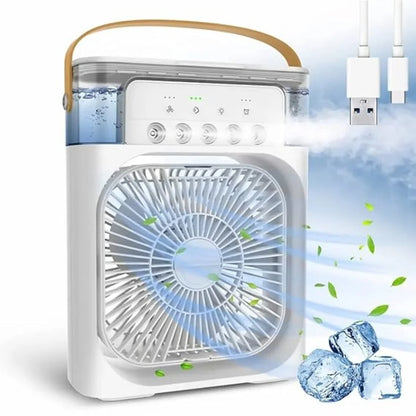 Portable 3 in 1 Fan Air Conditioner Household Small Air Cooler LED Night Lights