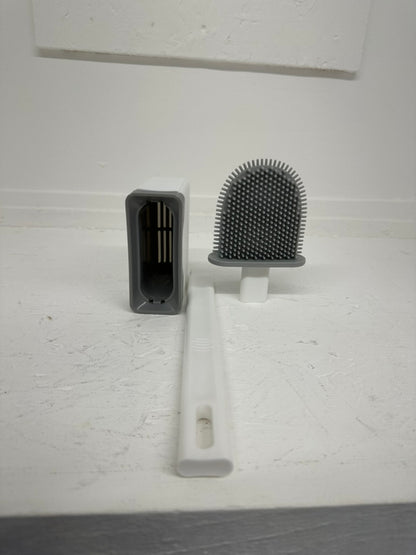 Toilet Brush, Deep Cleaner Silicone Toilet Brushes with Flexible Bristles, Toilet Brush with Quick Drying Holder Set for Bathroom (White）