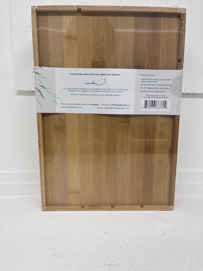 Pristine Bamboo Silverware Tray for Drawer Organizer - Kitchen Drawer Organizer