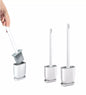 Toilet Brush, Deep Cleaner Silicone Toilet Brushes with Flexible Bristles, Toilet Brush with Quick Drying Holder Set for Bathroom (White）